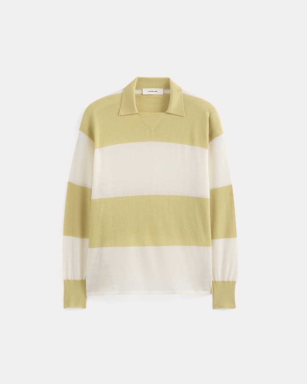womens-oversized-polo-ultrafine-merino-double-cream-rugby-stripe | alt
