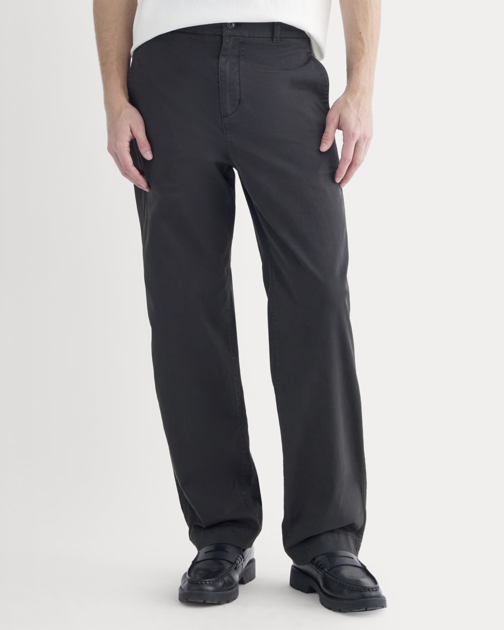 dress pants for men relaxed fit Everlane Relaxed Fit Chino Pant In Black, Size 38x32, Cotton