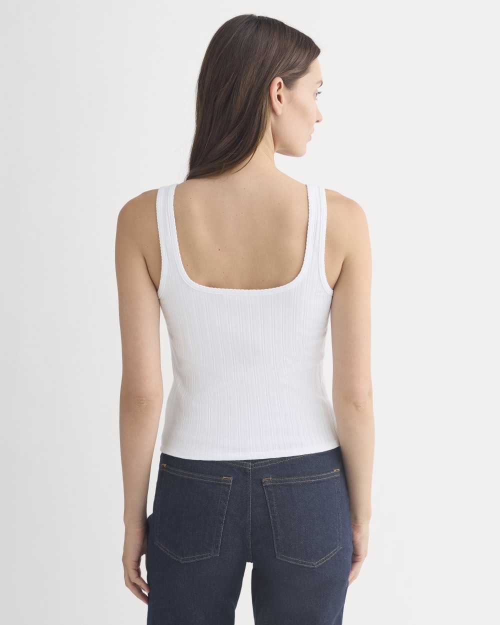 Scoop-Neck Tank in Pointelle | White – Everlane