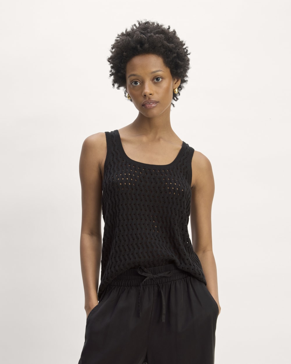 The Crochet Knit Tank | Black – Everlane