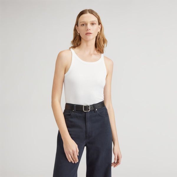 The Supima® Micro-Rib Cropped Tank | White – Everlane