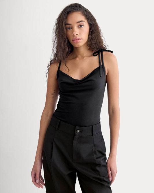 womens-tie-shoulder-tank-black | primary