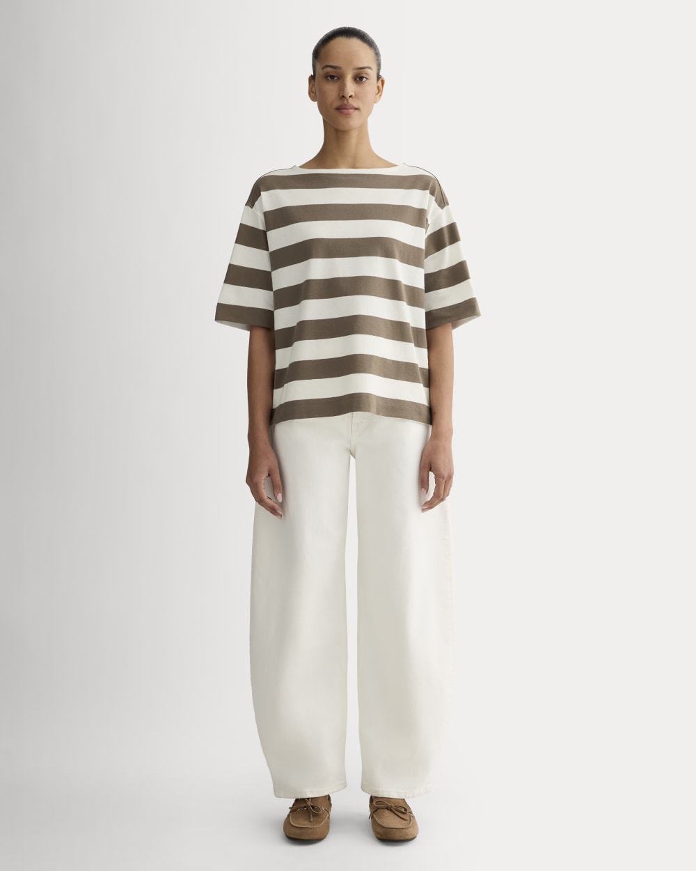 The Mariner Oversized Tee | Deep Taupe / Bone – Everlane