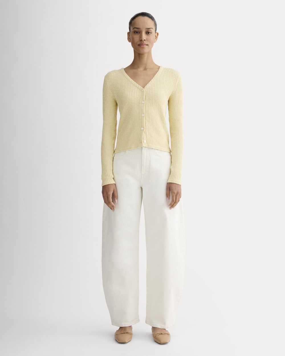 The Cozy Rib Cardigan | Banana Crepe – Everlane