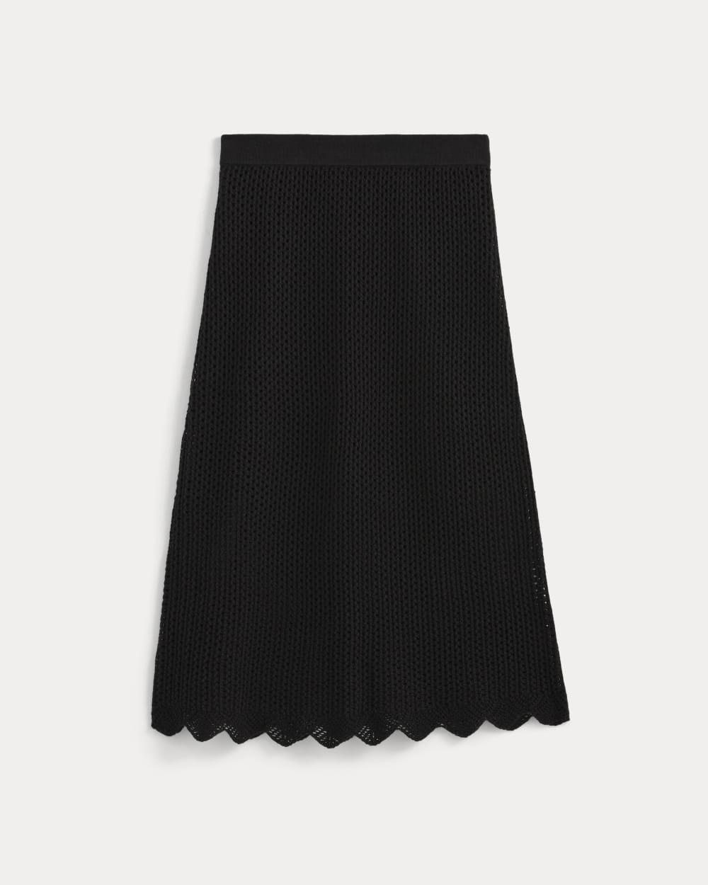 womens-lace-knit-midi-skirt-black | primary