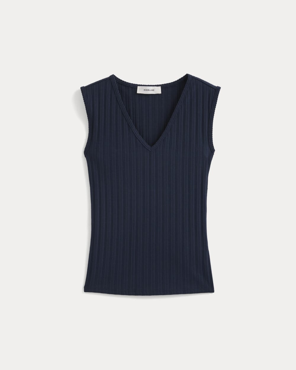 womens-v-neck-tank-in-pointelle-deep-navy | alt