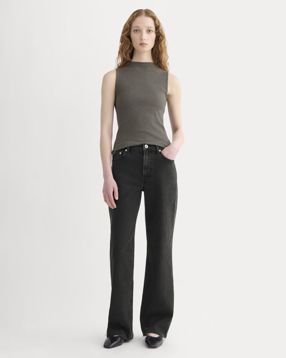 The Luxe Rib Funnel-Neck Tank | Heathered Fatigue – Everlane The Luxe Rib Funnel-Neck Tank | Heathered Fatigue – Everlane