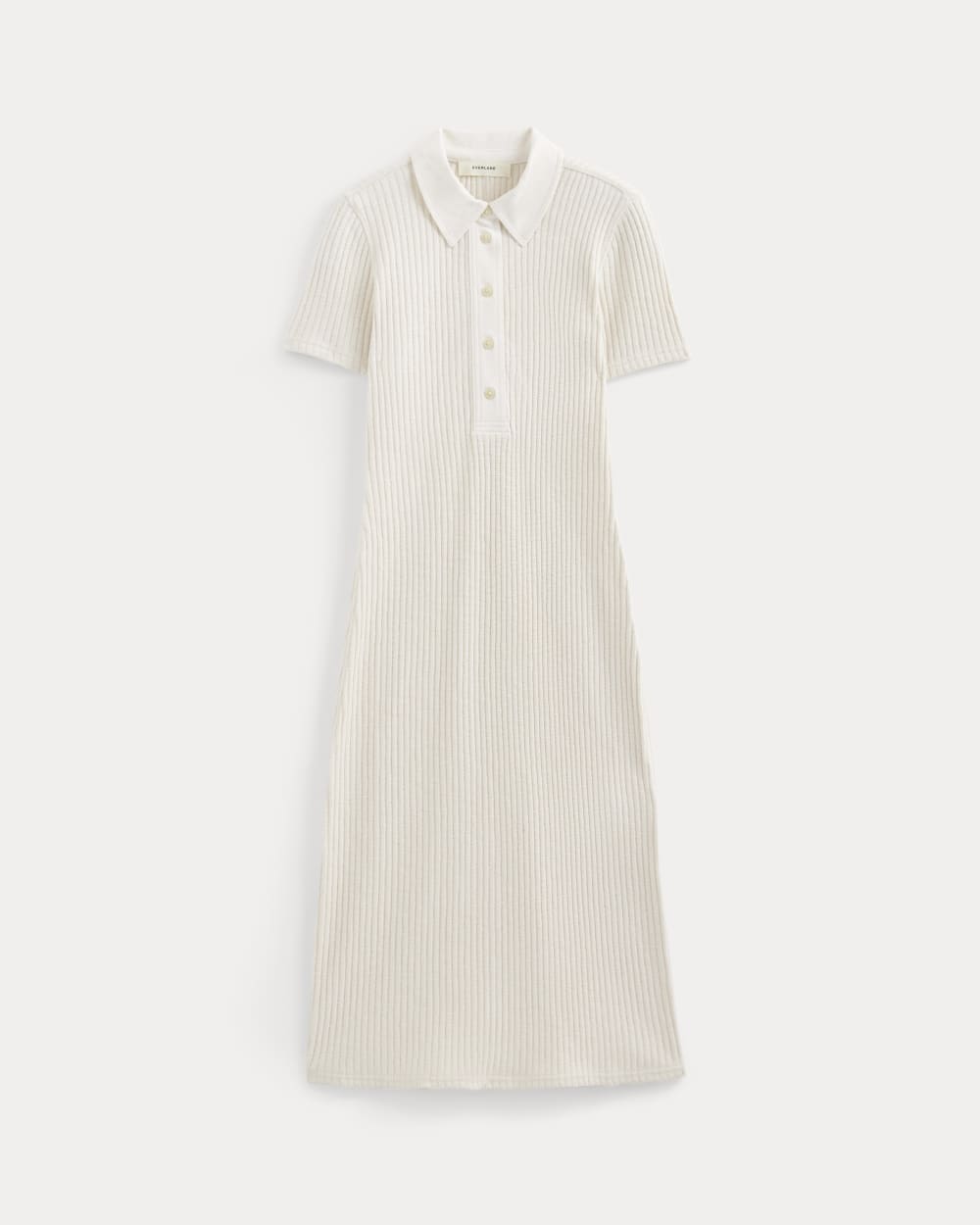 Everlane Cozy Rib Polo Dress in Bone, Size Small, Cotton Everlane Cozy Rib Polo Dress in Bone, Size Small, Cotton