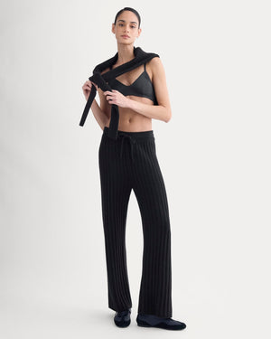 Straight-Leg Pant in Wool Cashmere | Black