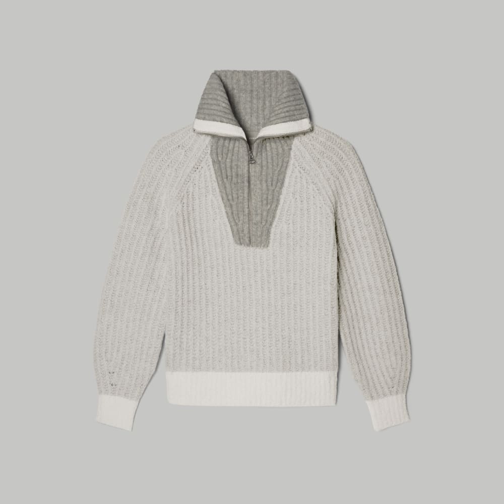 womens-luxe-teddy-ovr-half-zip-sweater-canvas-tan-heather-grey | alt