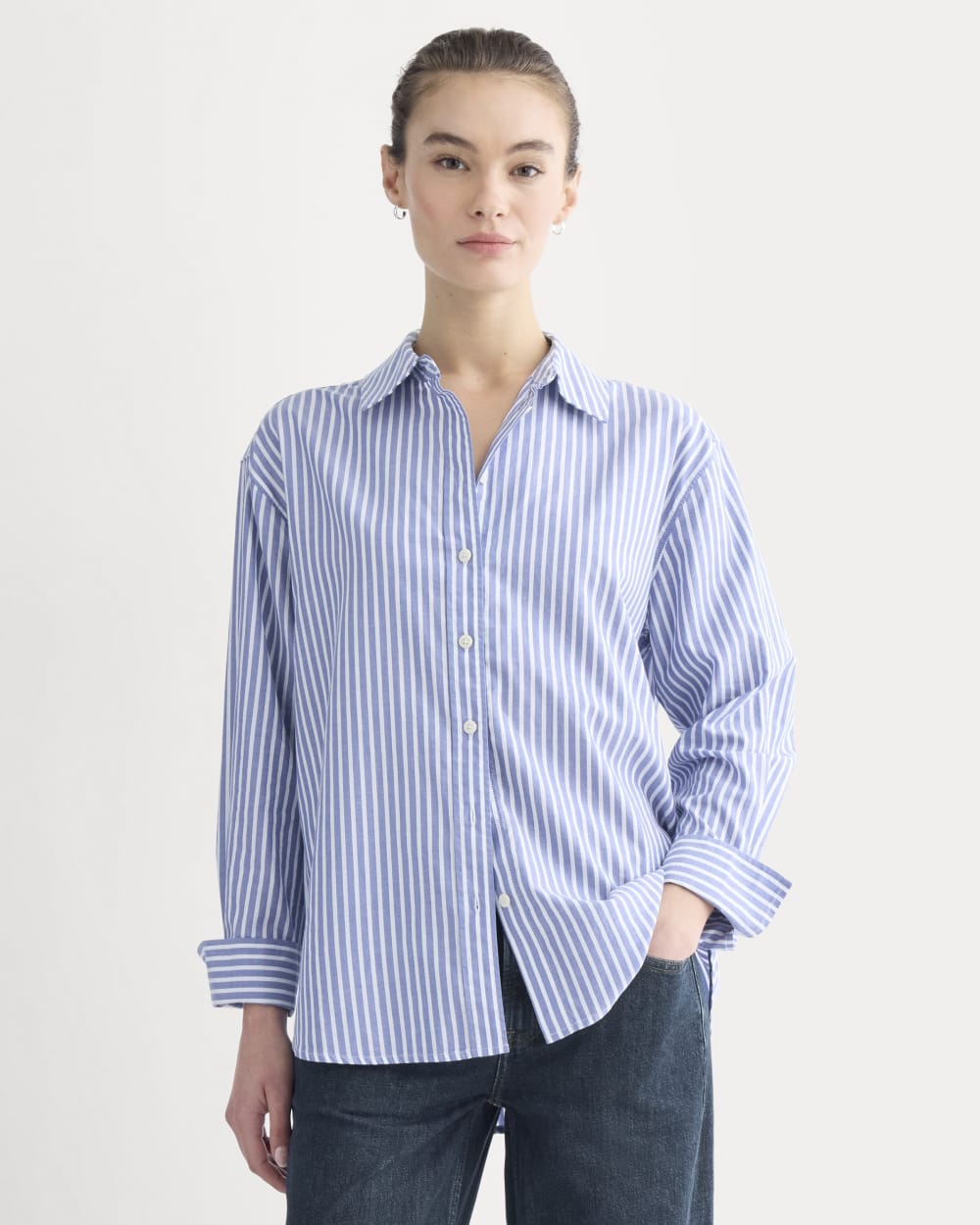 womens-everyday-shirt-in-silky-cotton-done-mazarine-blue | primary