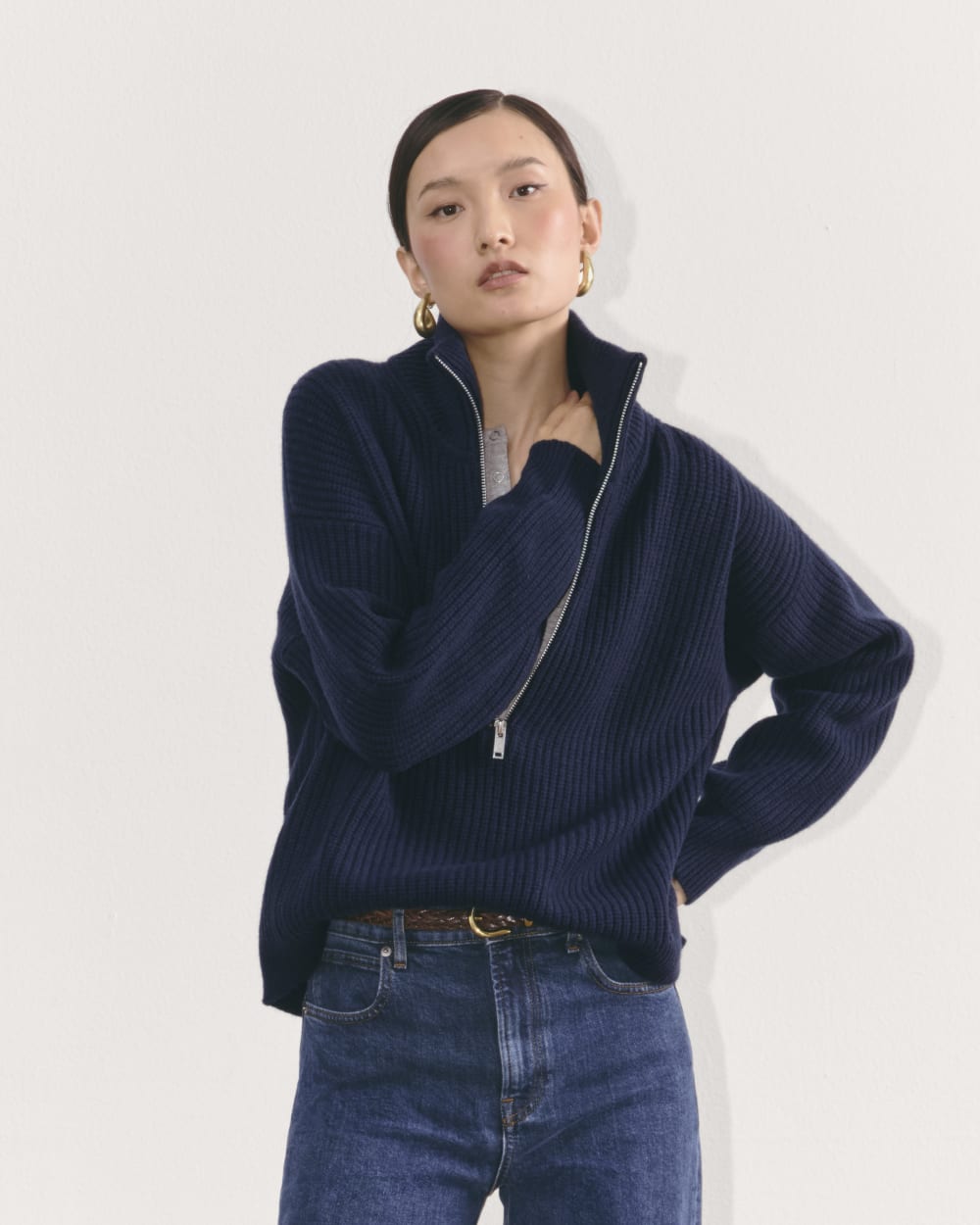 トップス ennoy MERINO WOOL SWEATER (NAVY) L Navy Blue Merino Wool Crew Neck Sweater – Thomas Pink