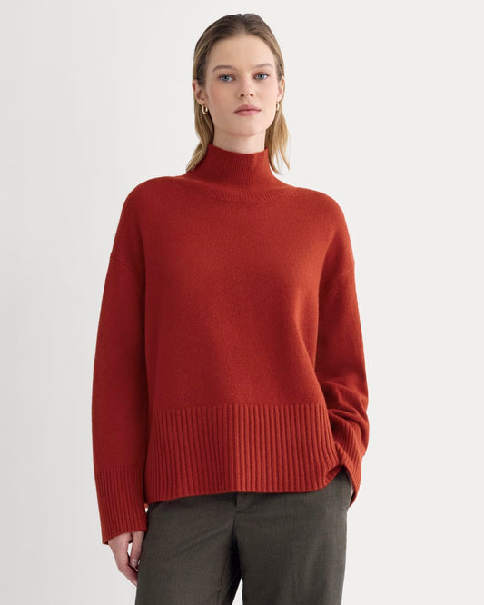 womens-cashmere-boxy-turtleneck-sweater-berry-red | primary