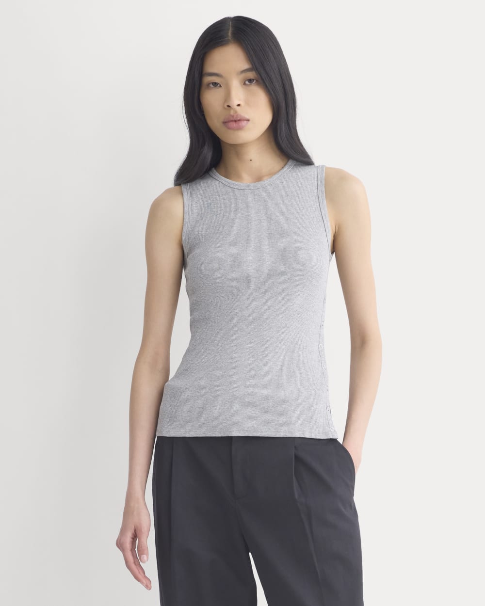 womens-luxe-rib-side-snap-tank-heathered-light-grey | primary
