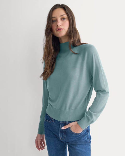 Mockneck Sweater In Ultrafine Merino | Gray Mist – Everlane