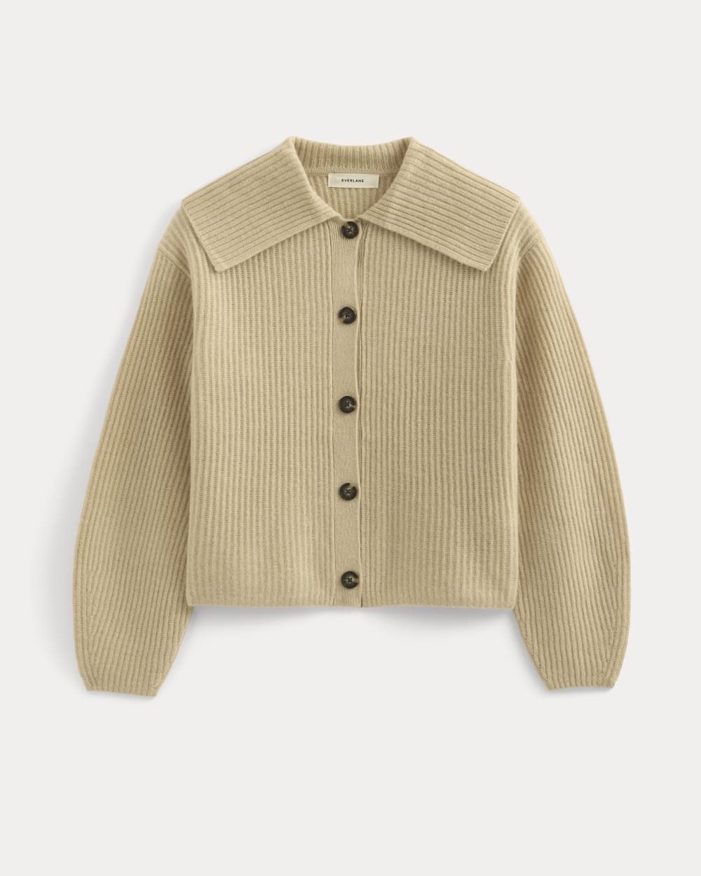 Fisherman Cardigan in Wool Cashmere | Heather Light Camel – Everlane