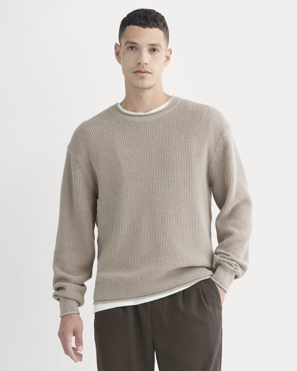 mens-waffle-rollneck-crew-heathered-oatmeal | primary