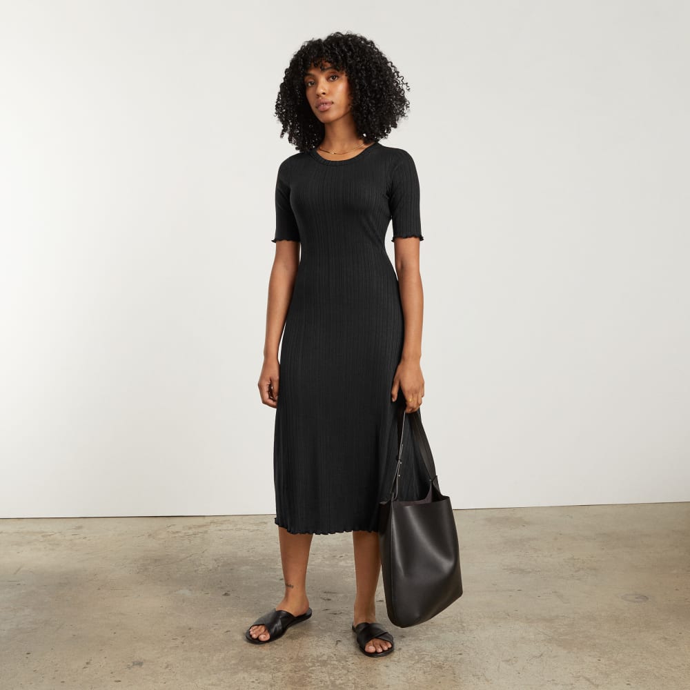 everlane open back rib dress The Ribbed Mini Dress
