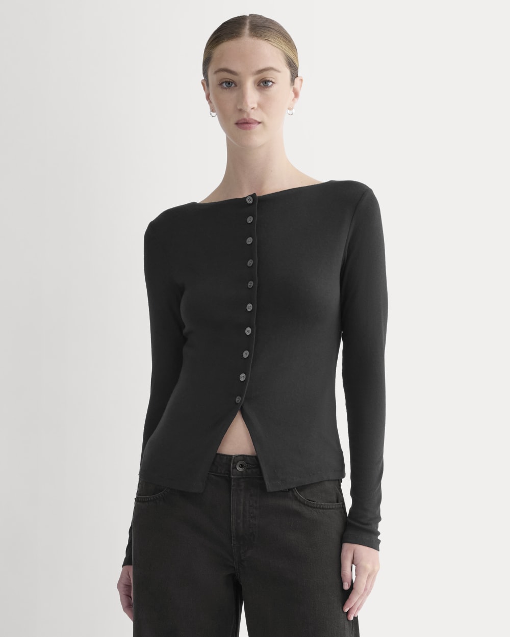 womens-button-up-top-in-butterluxe-black | primary