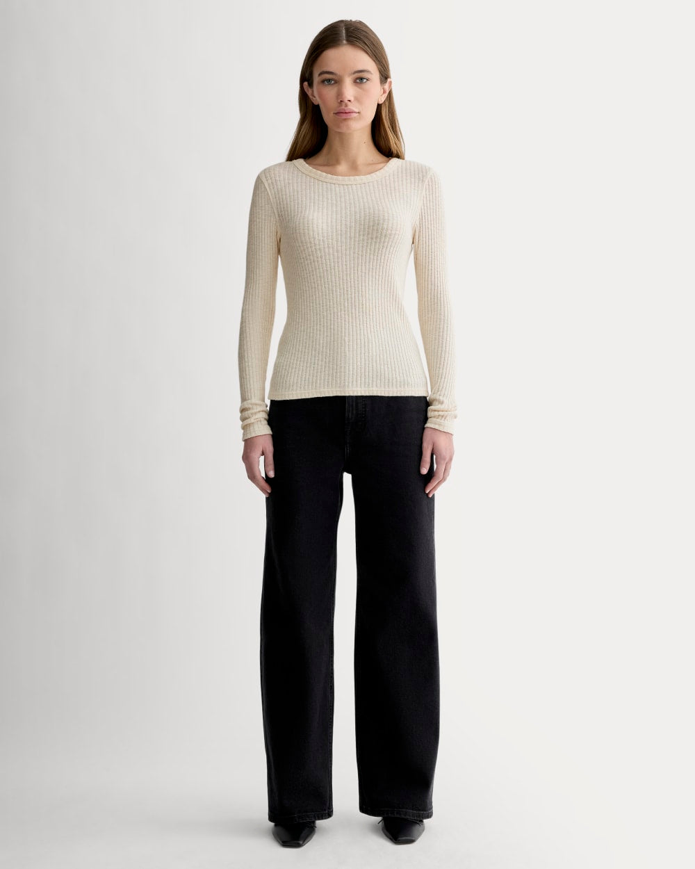The Cozy Rib Long-Sleeve Tee | Bone – Everlane