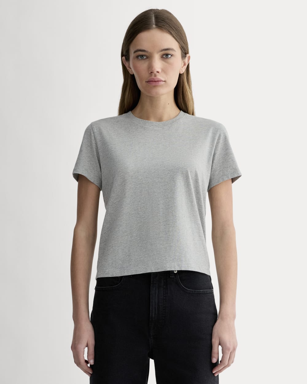Box Cut Tee Essential Cotton Heathered No Pocket
