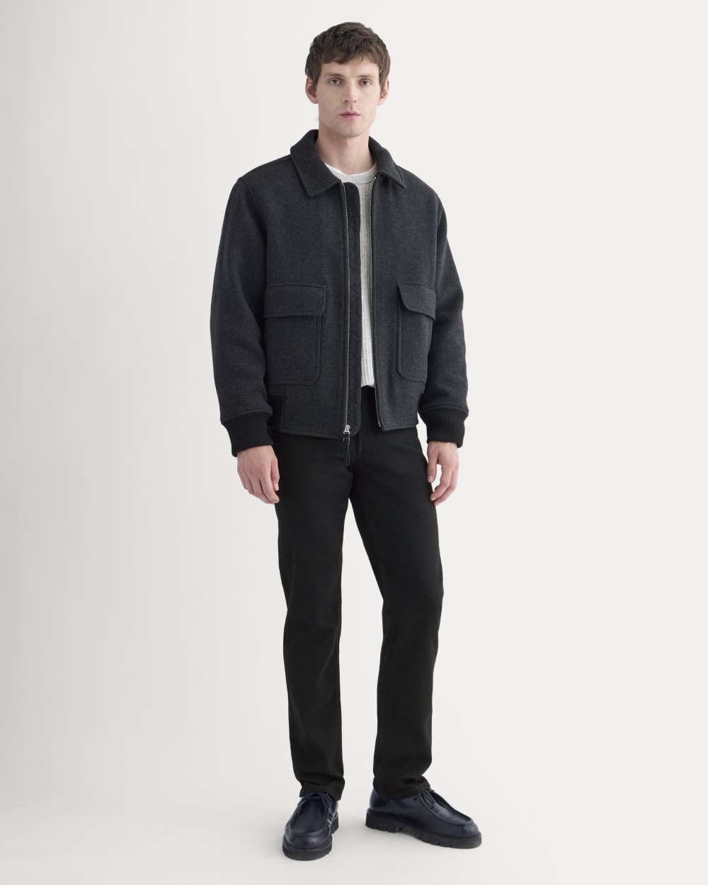 ReWool Flight Jacket | Heather Charcoal – Everlane