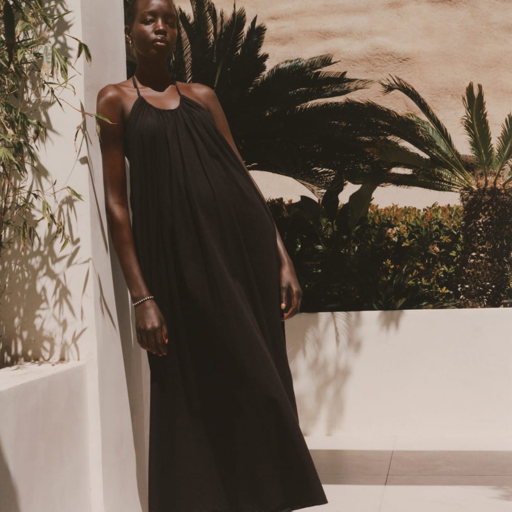 The Tie-Back Halter Dress | Black Everlane The Tie-Back Halter Dress | Black Everlane