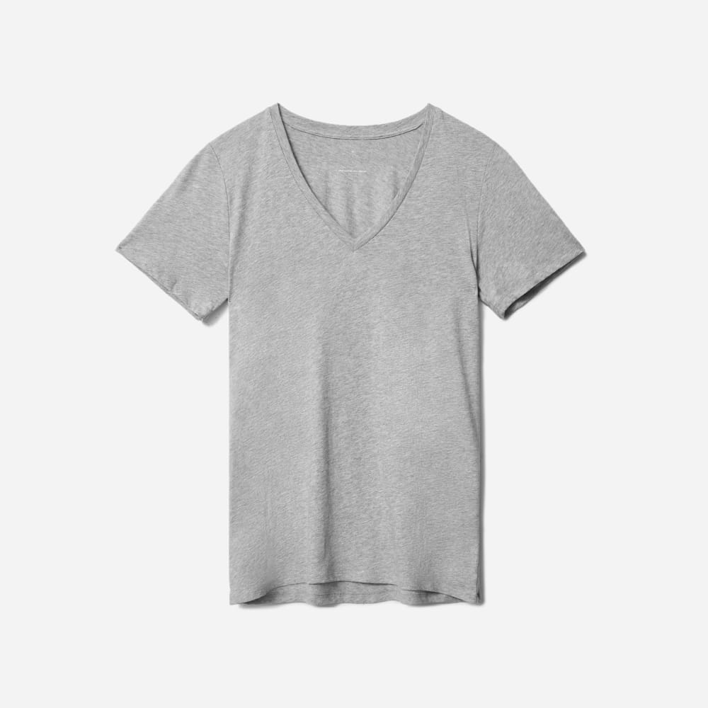 The Organic Cotton V-Neck | Heathered Grey – Everlane