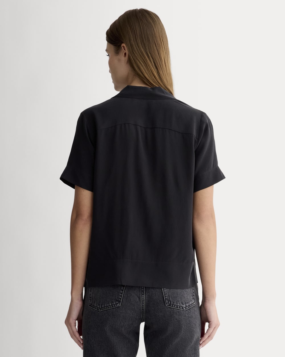 The Notch Shirt in Washable Silk | Black – Everlane