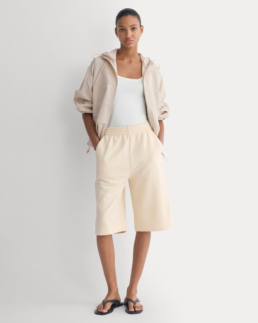 womens-lightweight-terry-long-shorts-parchment | primary