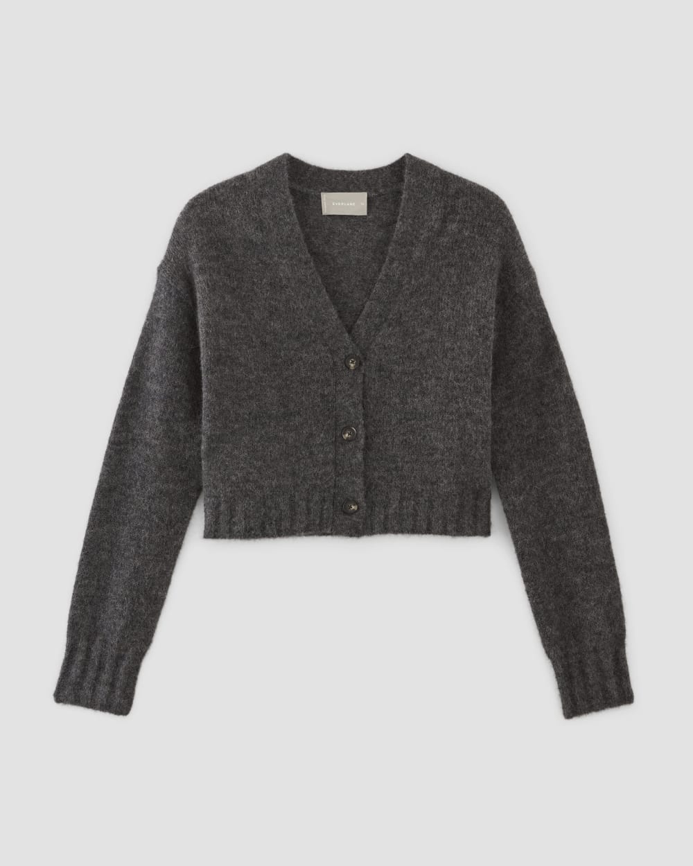 The Alpaca V-Neck Cropped Cardigan | Dark Charcoal – Everlane