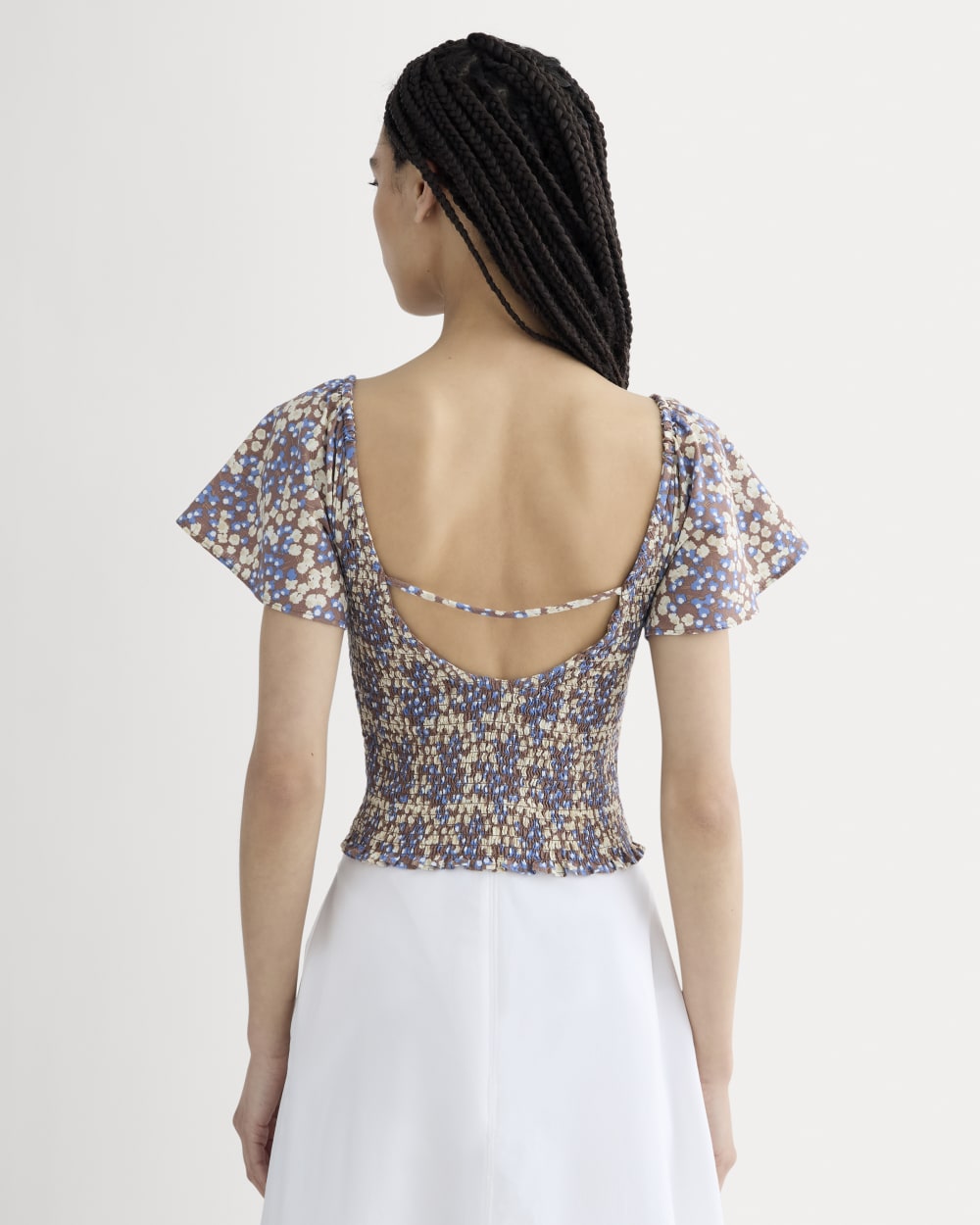 The Gauze Smocked Top | Mocha Floral – Everlane