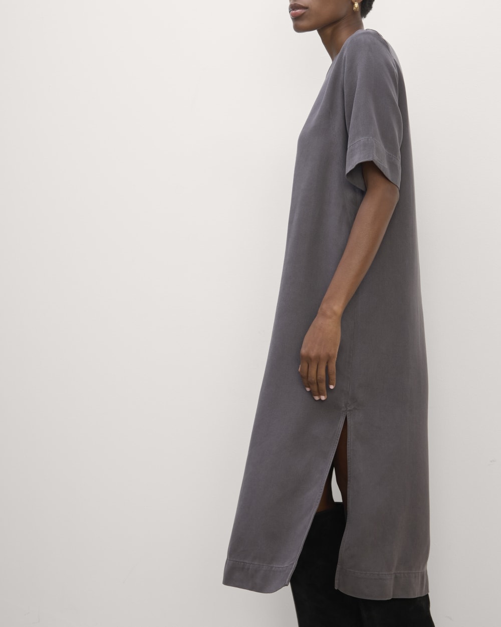The Relaxed T-Shirt Dress in Buttersoft | Graphite  Everlane
