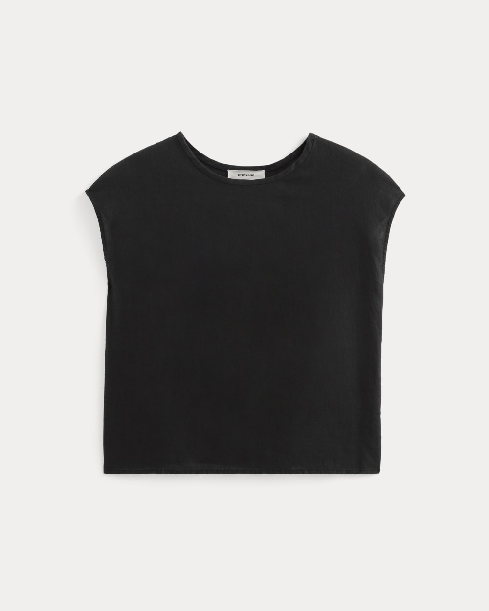 womens-linen-short-sleeve-crew-tee-black | alt
