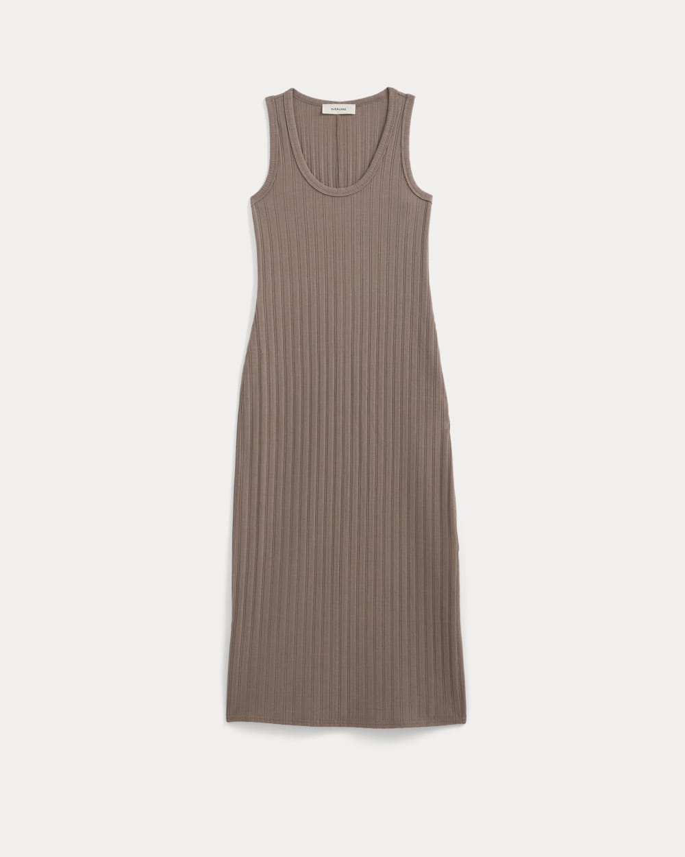 Everlane Scoop-Neck Midi Dress In Pointelle Knit In Heathered Chocolate Chip, Size XXL, Cotton