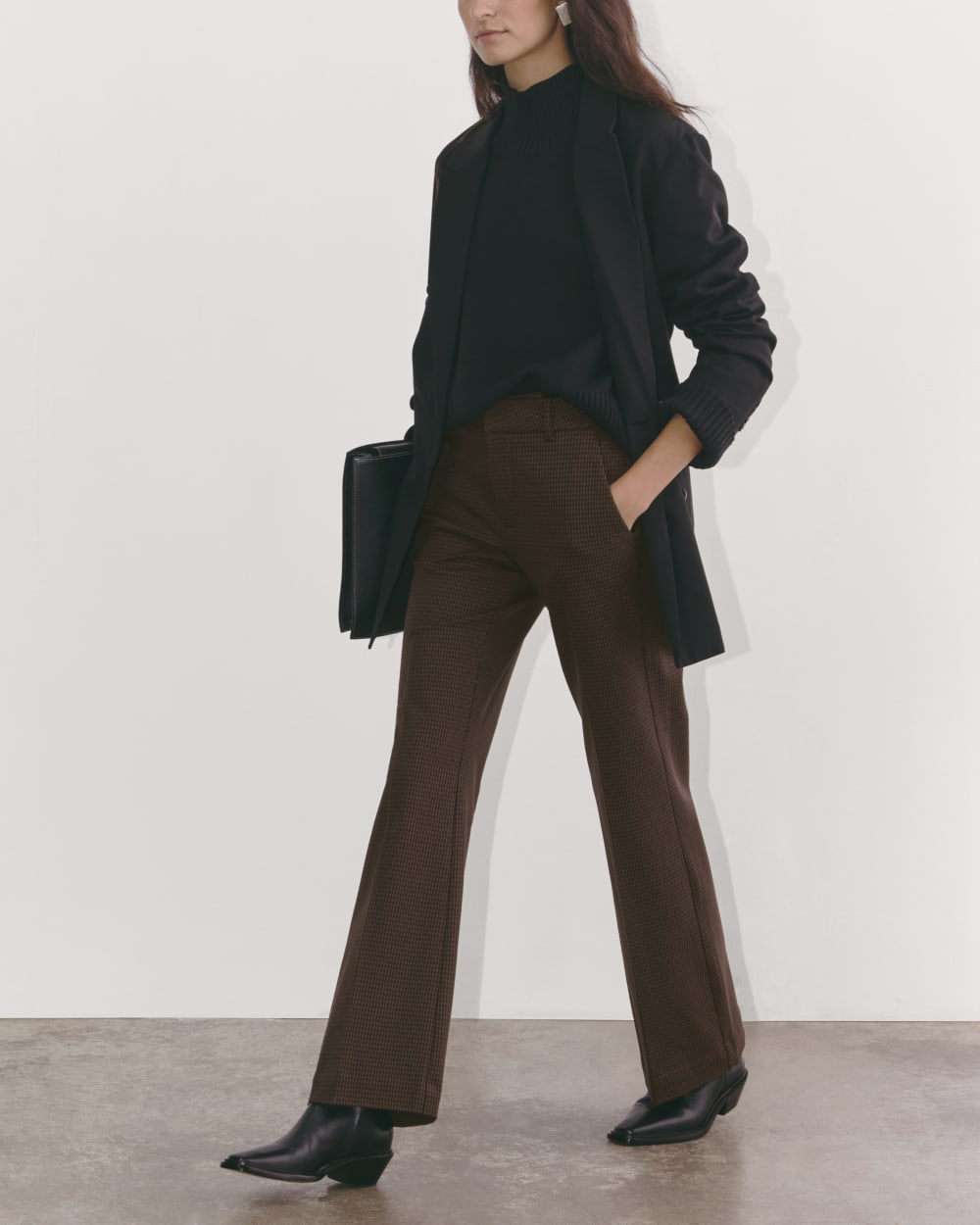 The Bi-Stretch Flare Pant | Brown Houndstooth – Everlane