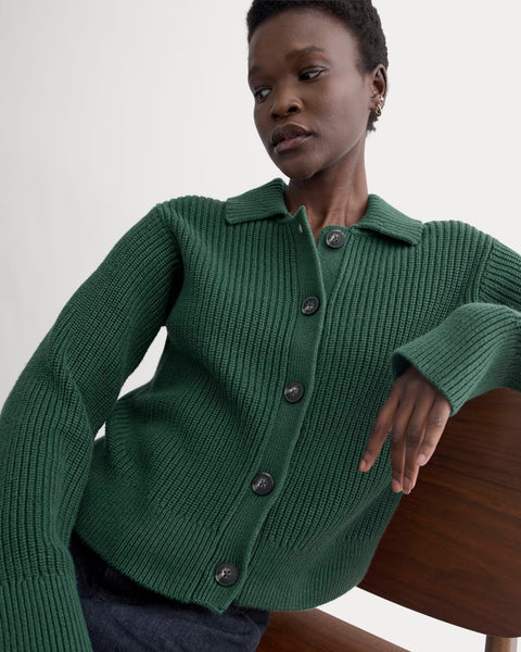 Shrunken Cardigan in Everyday Cotton | Hunter Green – Everlane