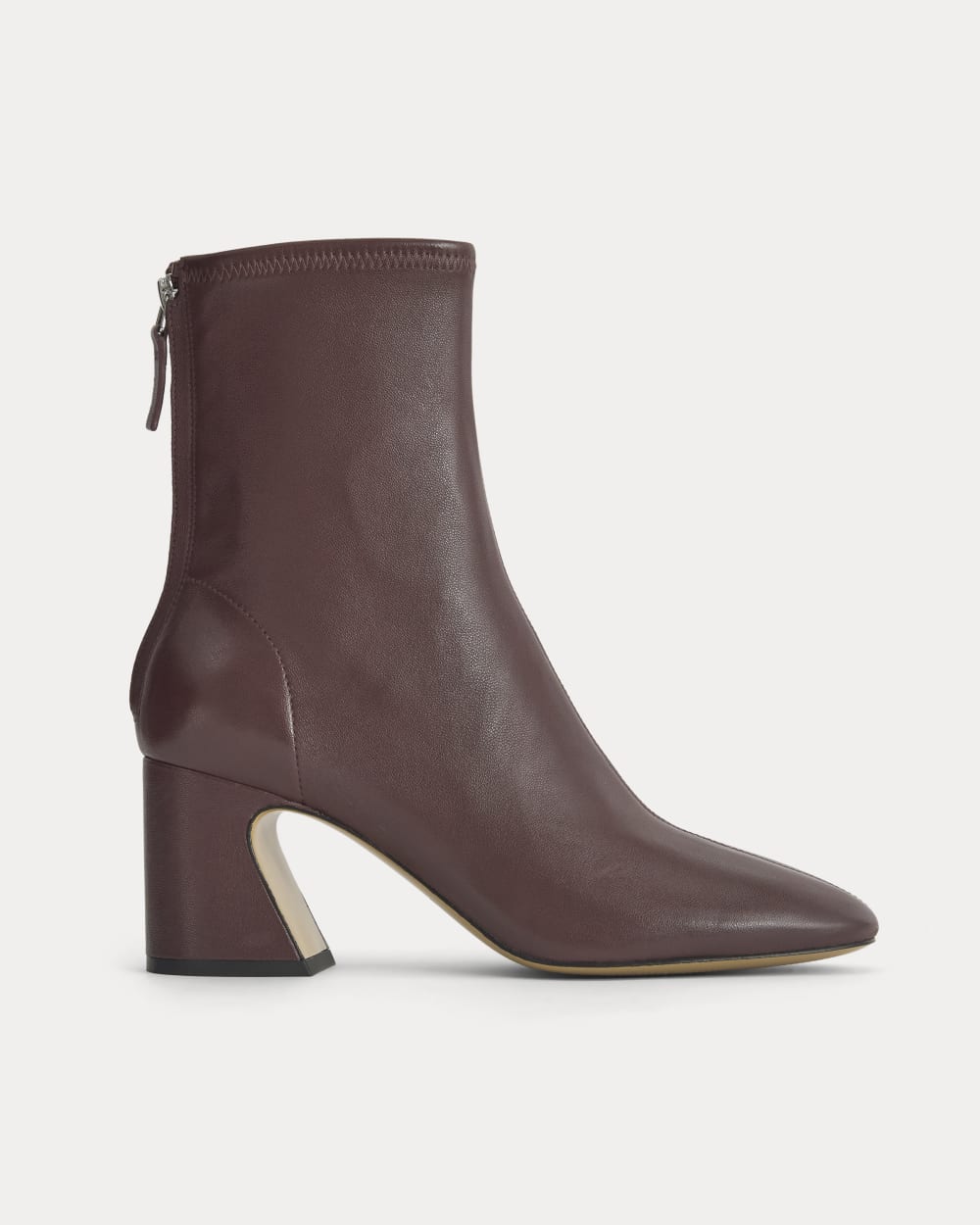 Leather Curved-Heel Boot