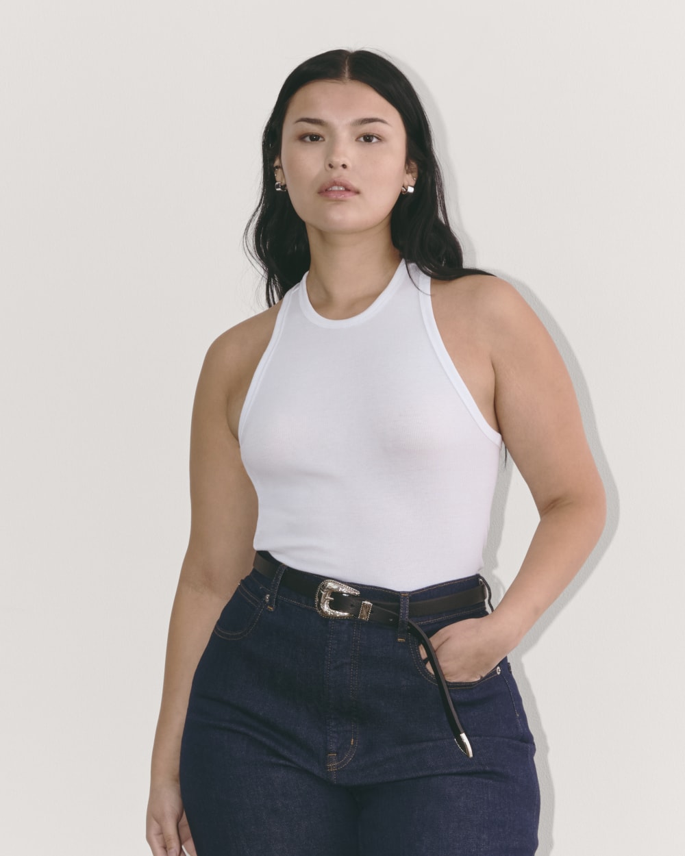 The Luxe Rib Racerback Tank | White – Everlane