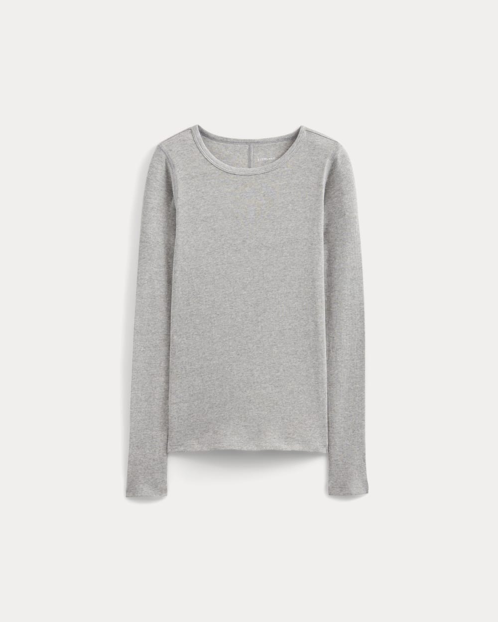 The Luxe Rib Long-Sleeve Crew | Classic Heather Grey – Everlane