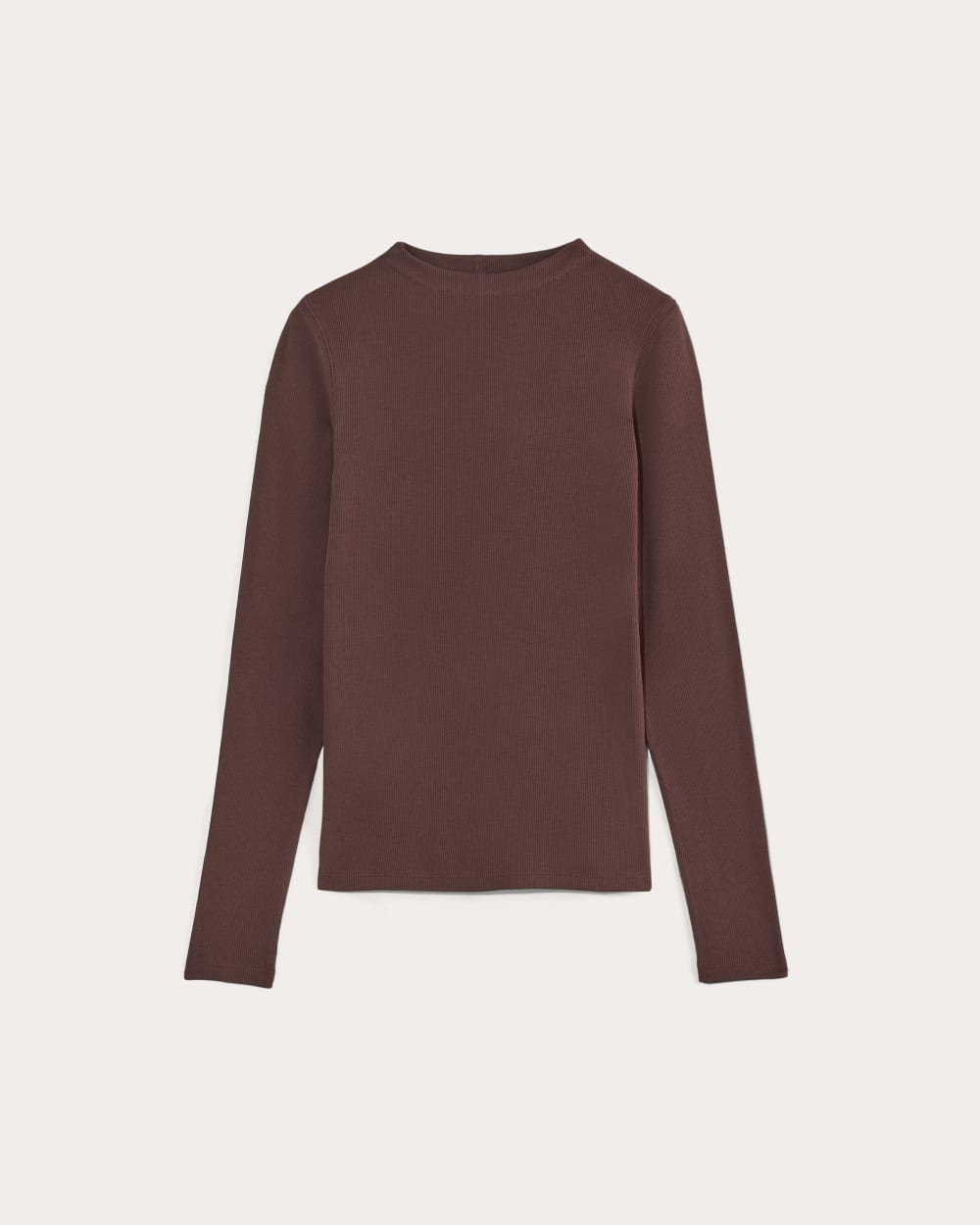 The Luxe Rib Funnel-Neck Tee | White