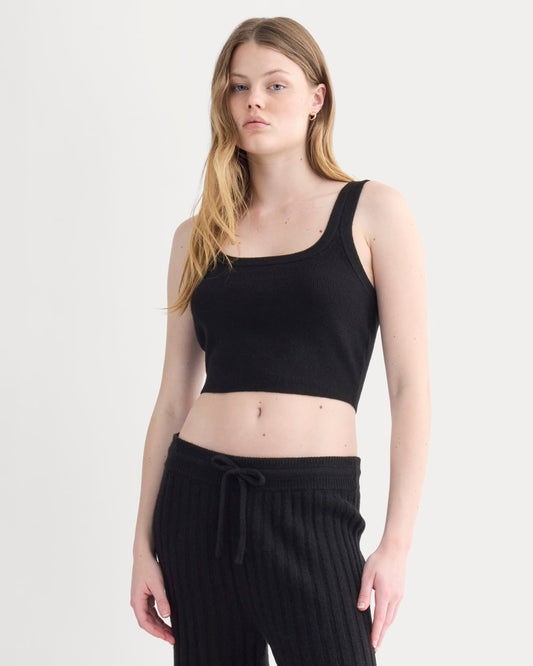 womens-cashmere-cropped-tank-black | primary