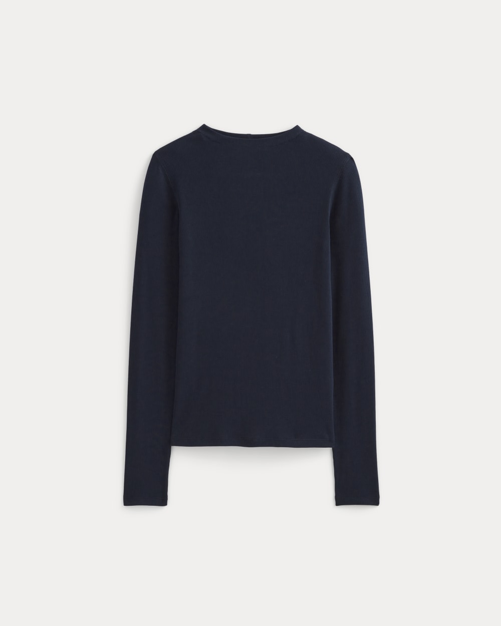 The Luxe Rib Funnel-Neck Tee | White