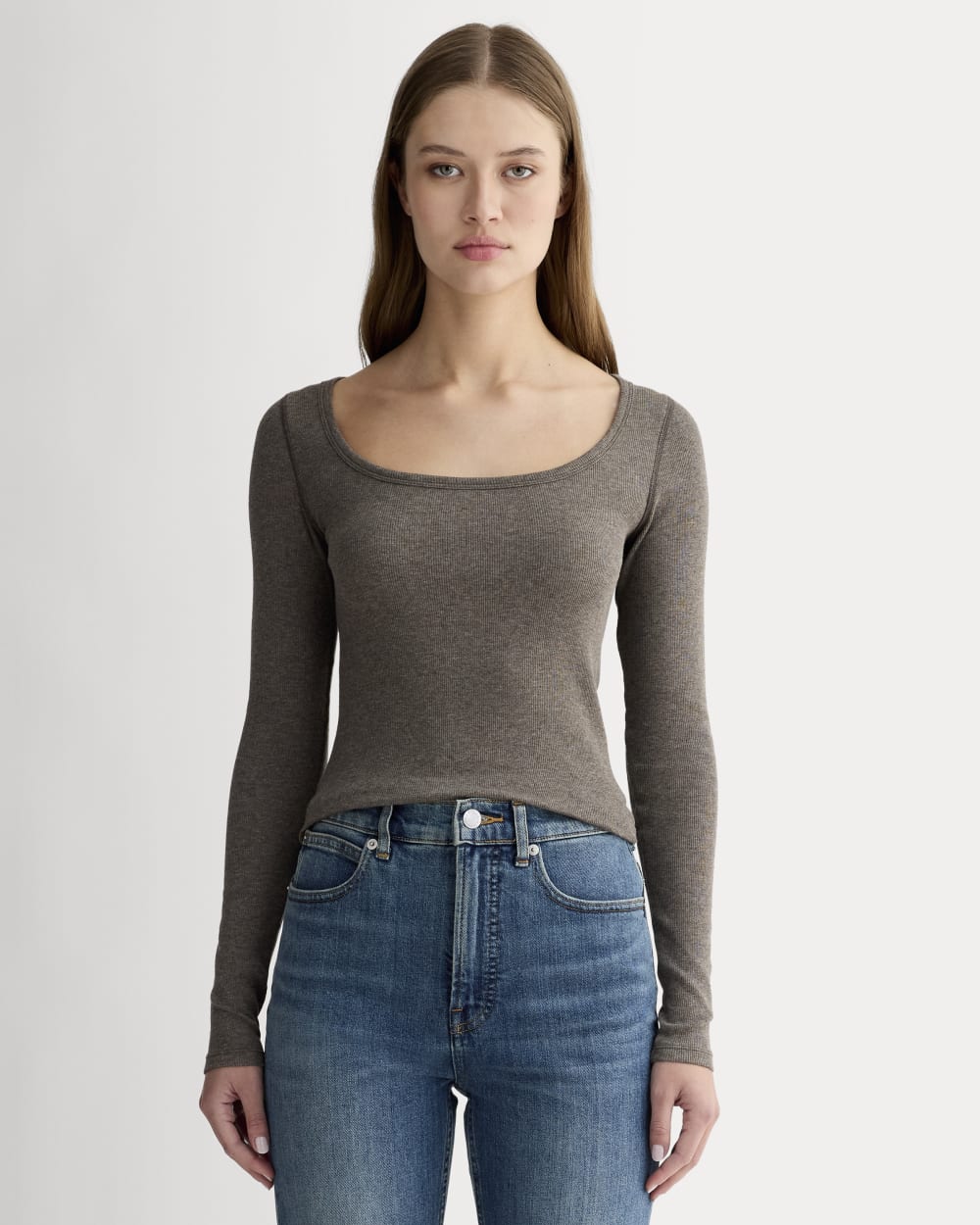 The Luxe Rib Long-Sleeve Scoop-Neck Tee