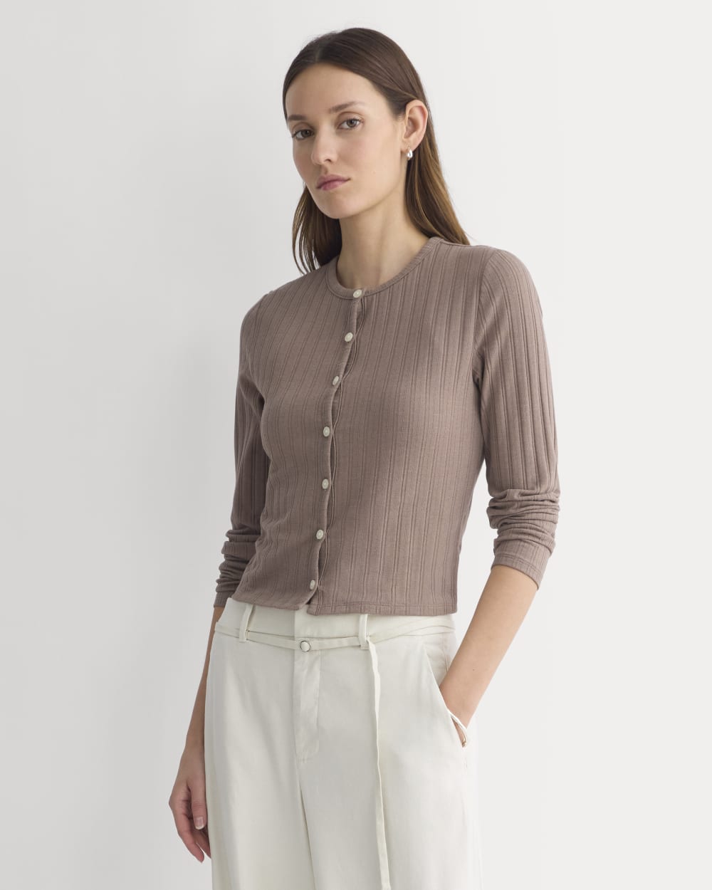 womens-cardigan-in-pointelle-heathered-chocolate-chip | primary