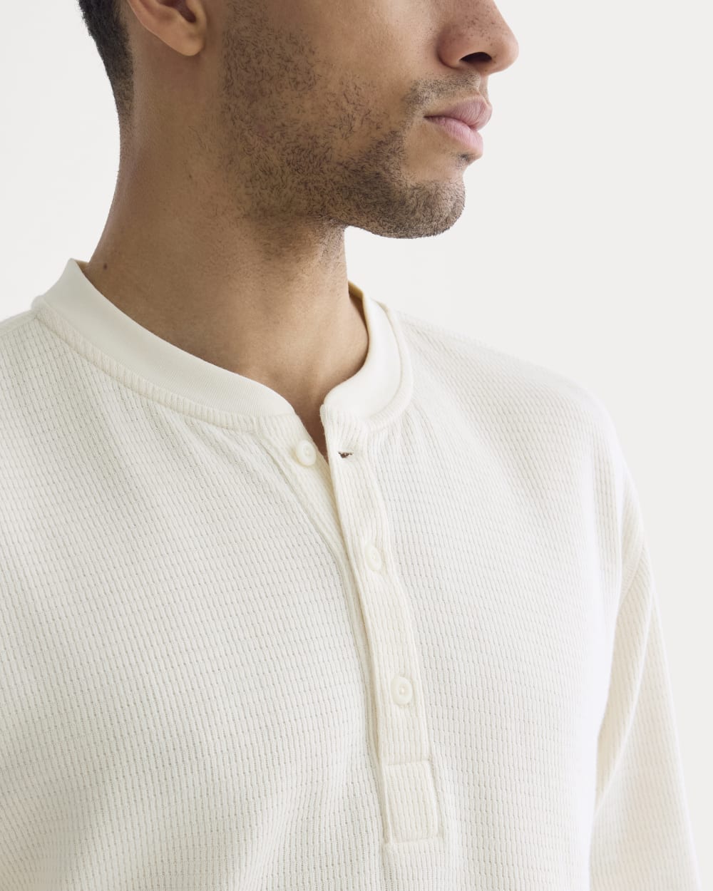Thermal Henley in Cozy Waffle | Bone – Everlane