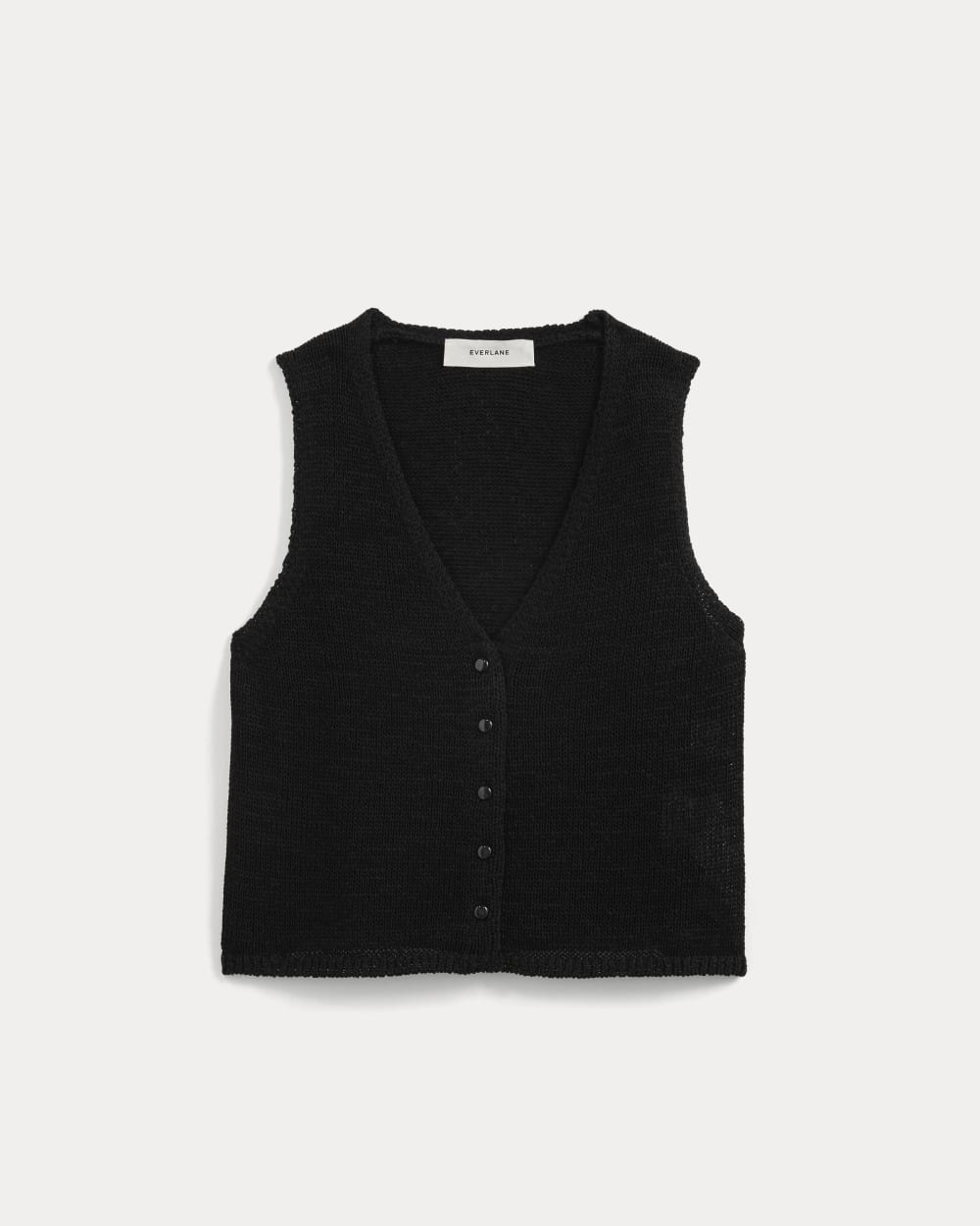 womens-tie-front-tank-in-tape-yarn-black | alt