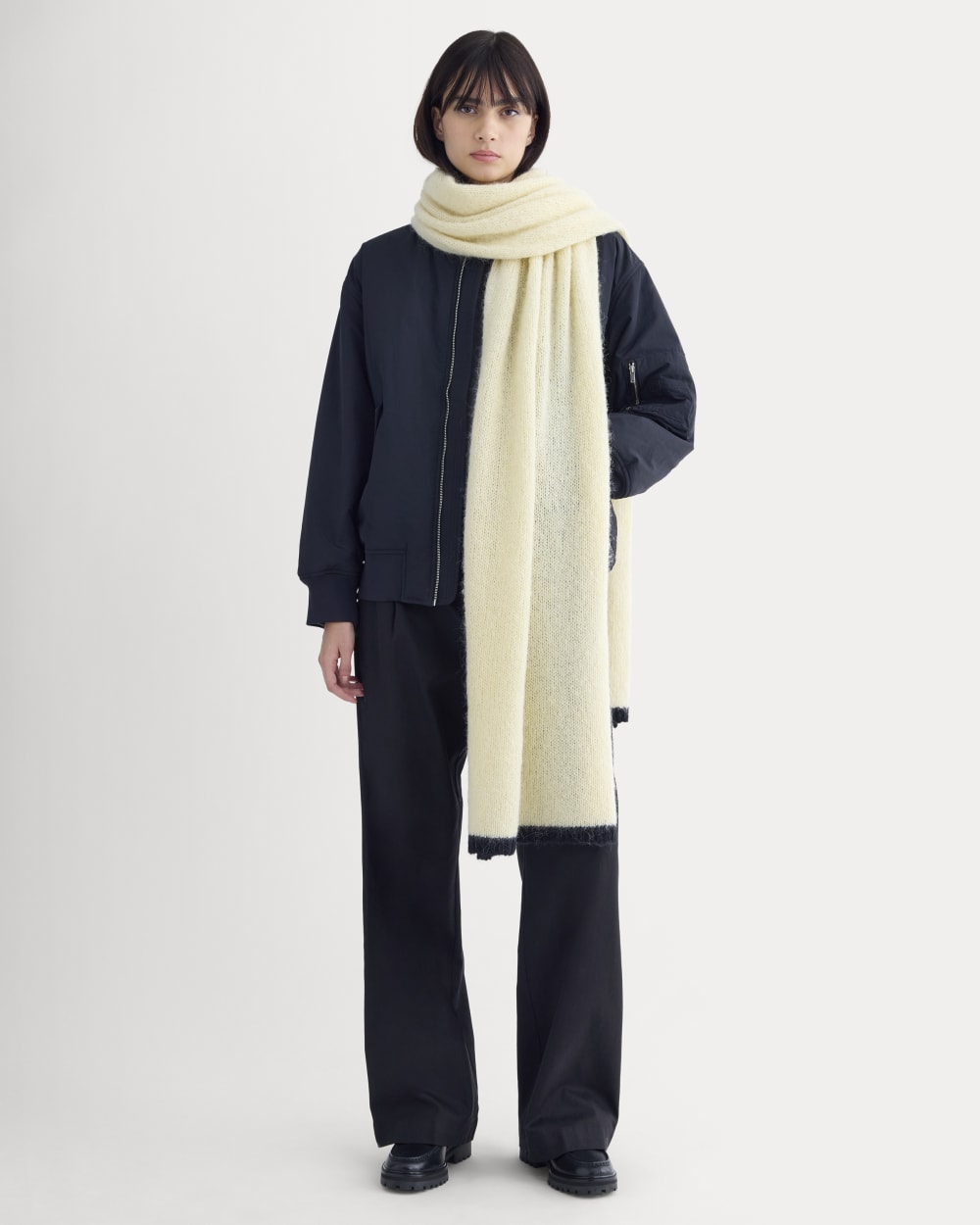 womens-plush-alpaca-scarf-bone-black