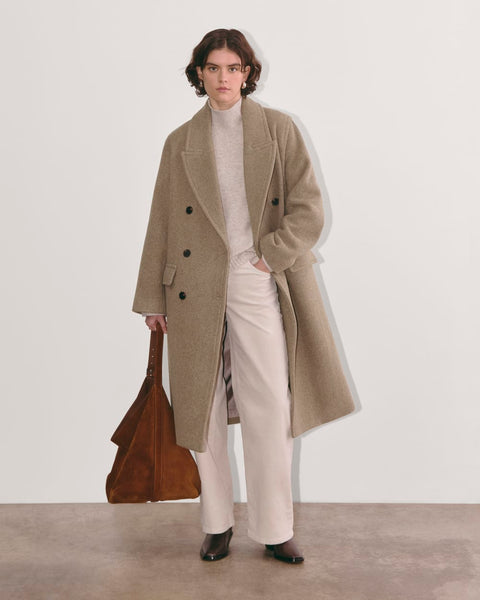 The Double-Breasted Coat in Wool Heather Taupe – Everlane