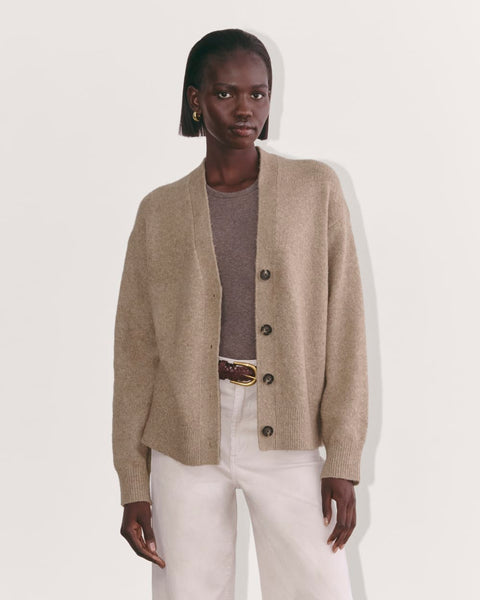 The Cocoon Cardigan in Plush Cotton | Heather Taupe – Everlane
